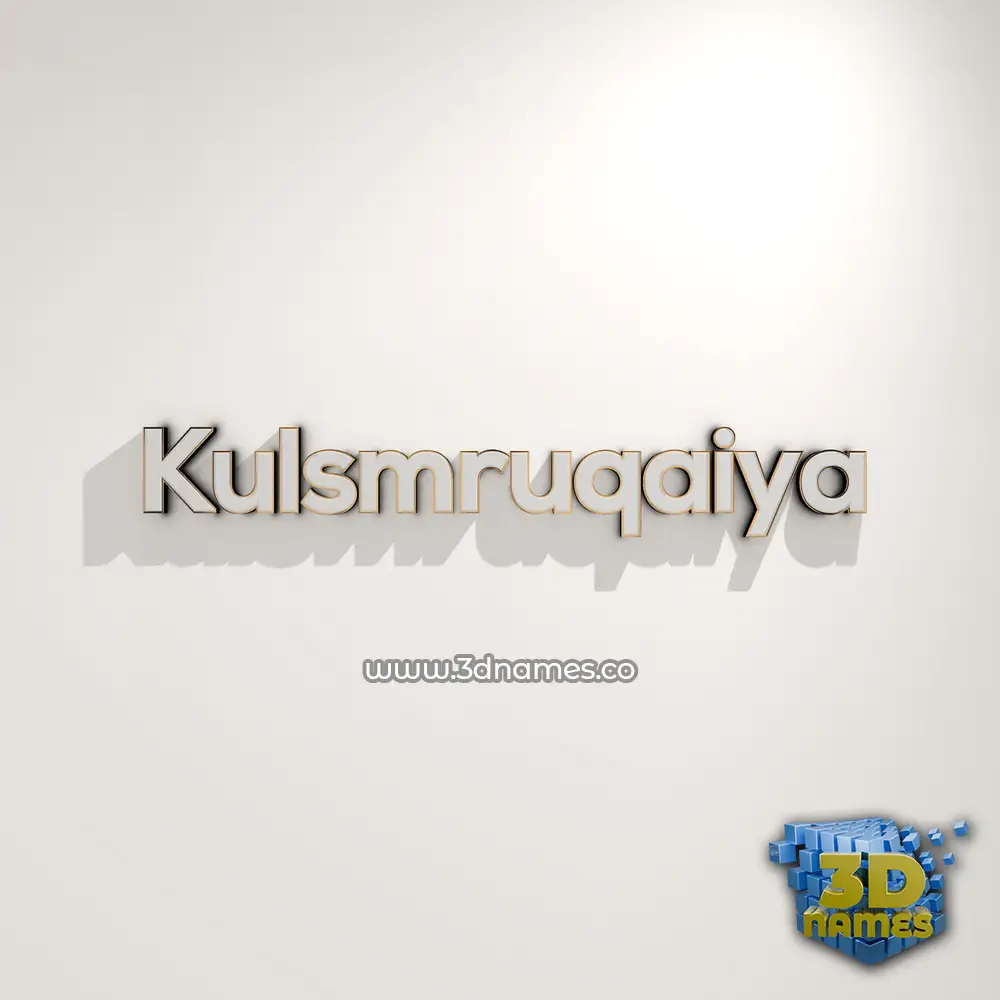 kulsmruqaiya in White Logo Warm style - 3D name wallpaper