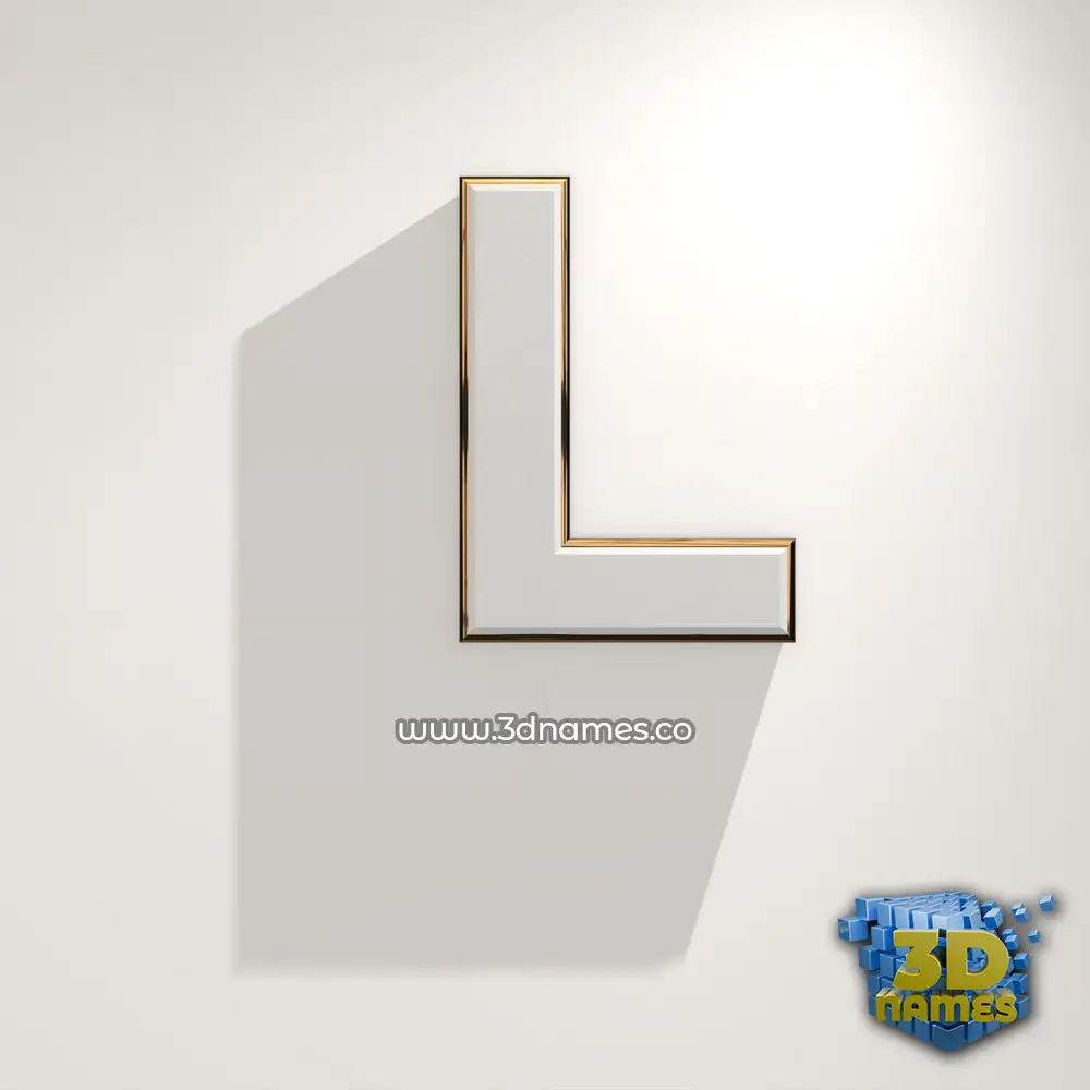 l in White Logo Warm style - 3D name wallpaper