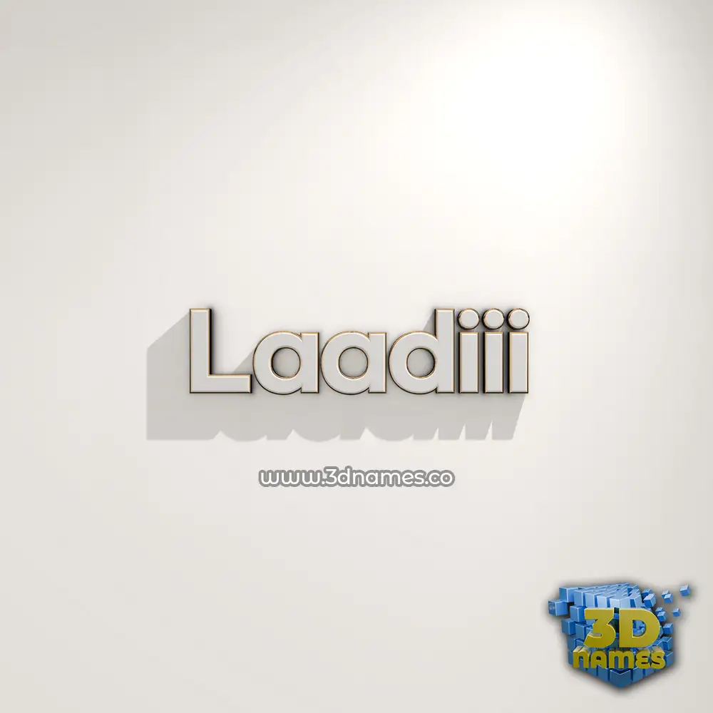 laadiii in White Logo Warm style - 3D name wallpaper