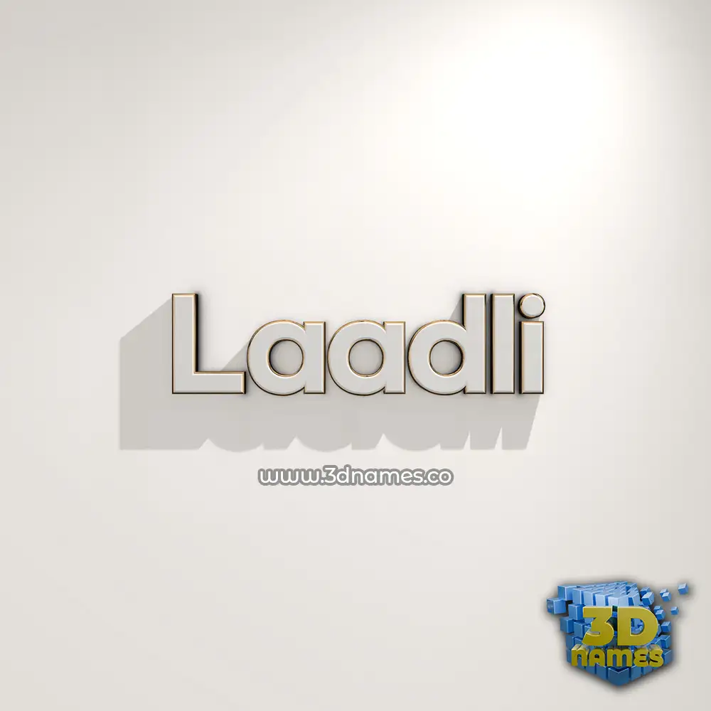 laadli in White Logo Warm style - 3D name wallpaper