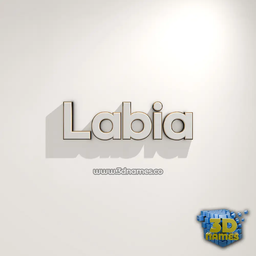 labia in White Logo Warm style - 3D name wallpaper