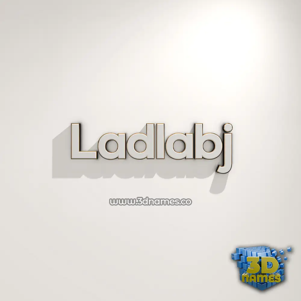 ladlabj in White Logo Warm style - 3D name wallpaper