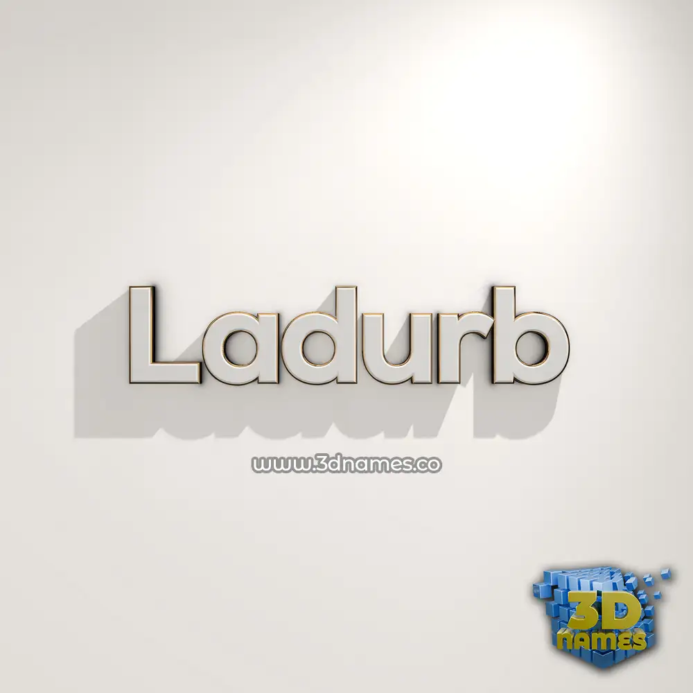 ladurb in White Logo Warm style - 3D name wallpaper