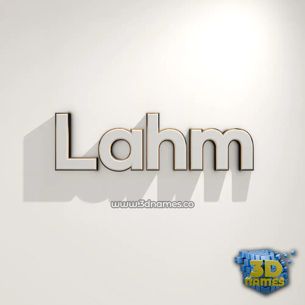 lahm in White Logo Warm style - 3D name wallpaper
