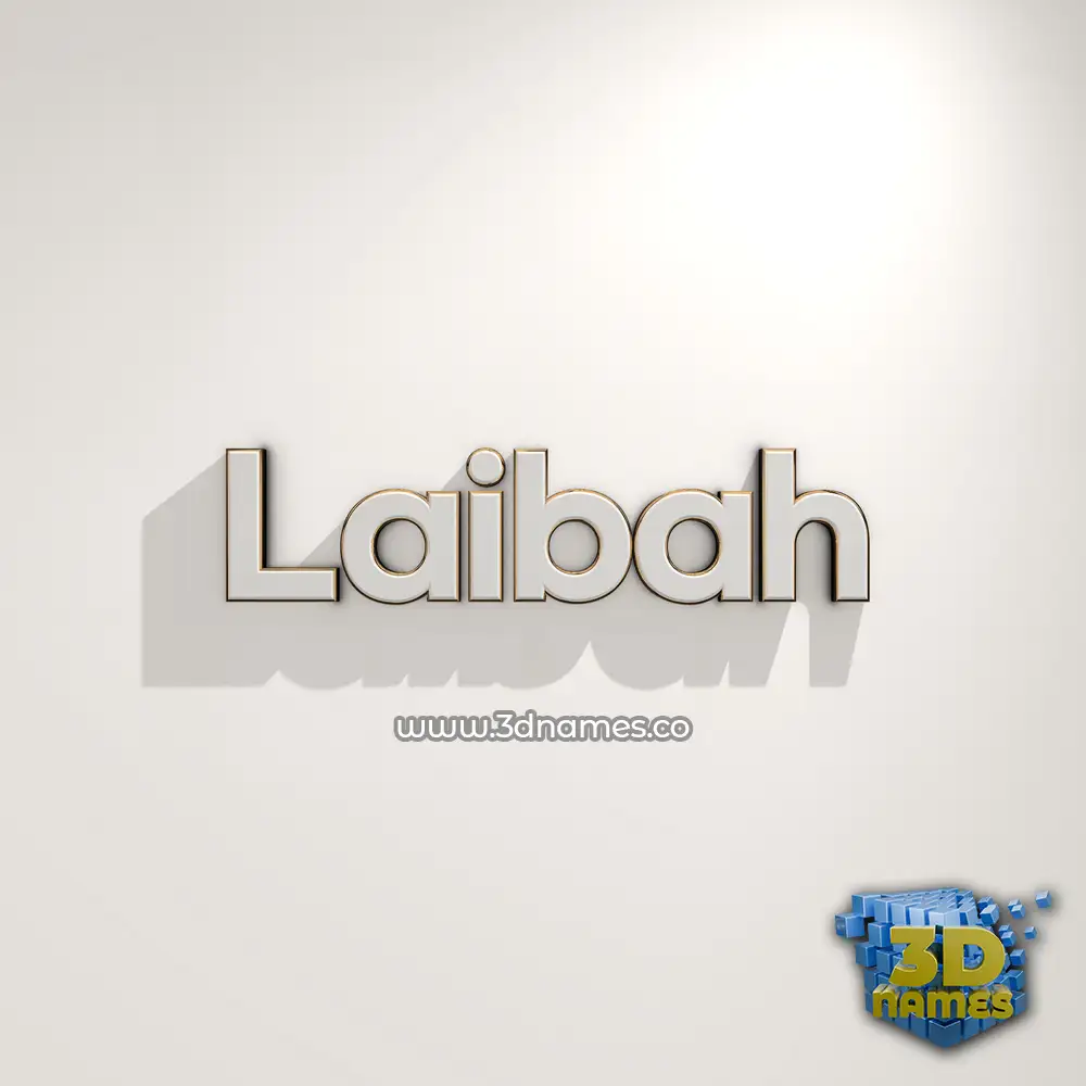 laibah in White Logo Warm style - 3D name wallpaper