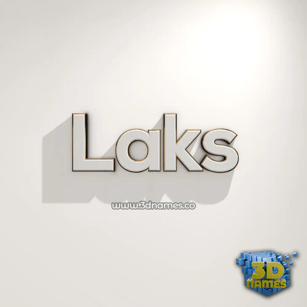 laks in White Logo Warm style - 3D name wallpaper