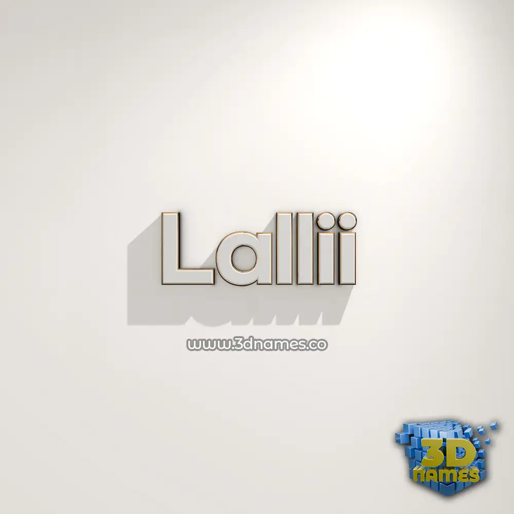 lallii in White Logo Warm style - 3D name wallpaper