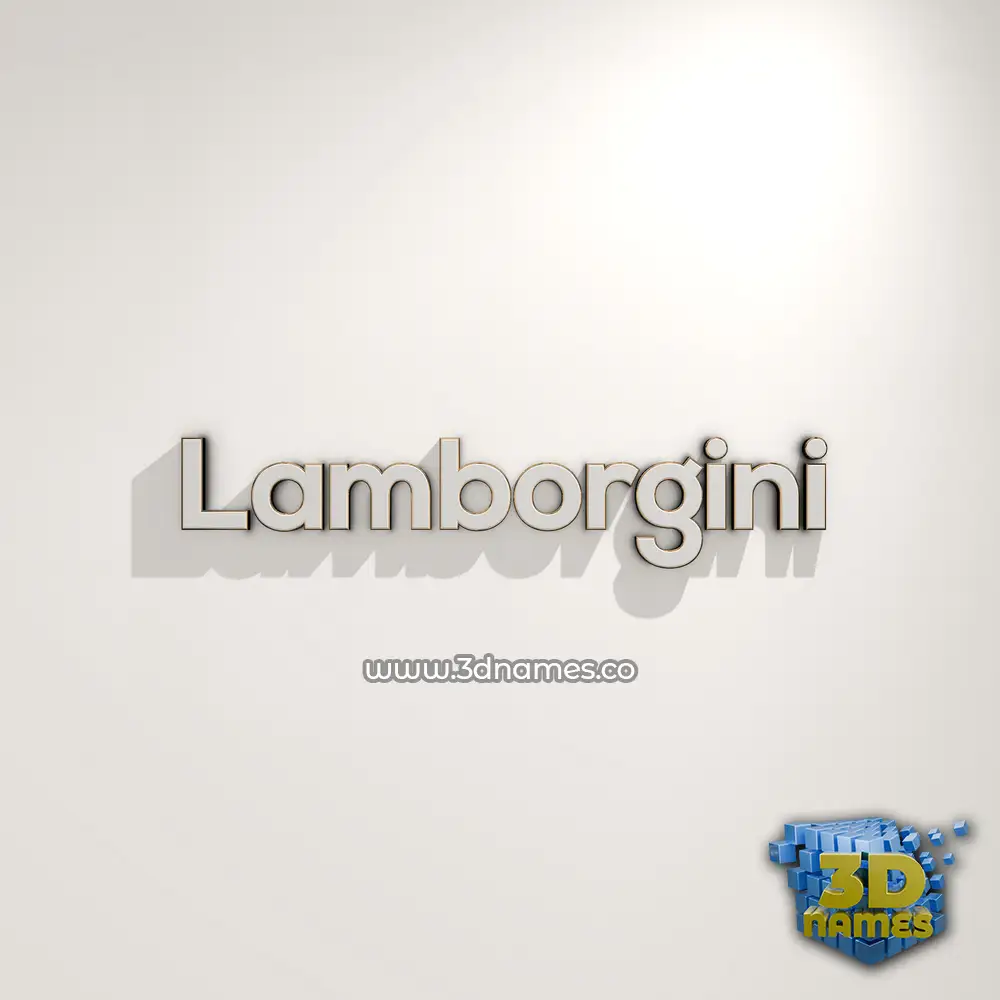 lamborgini in White Logo Warm style - 3D name wallpaper