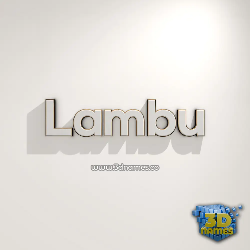 lambu in White Logo Warm style - 3D name wallpaper