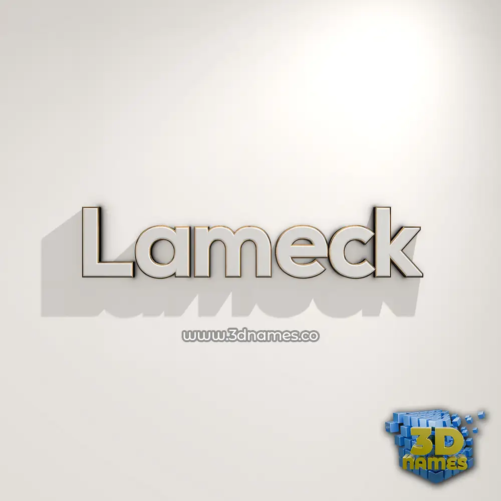 lameck in White Logo Warm style - 3D name wallpaper