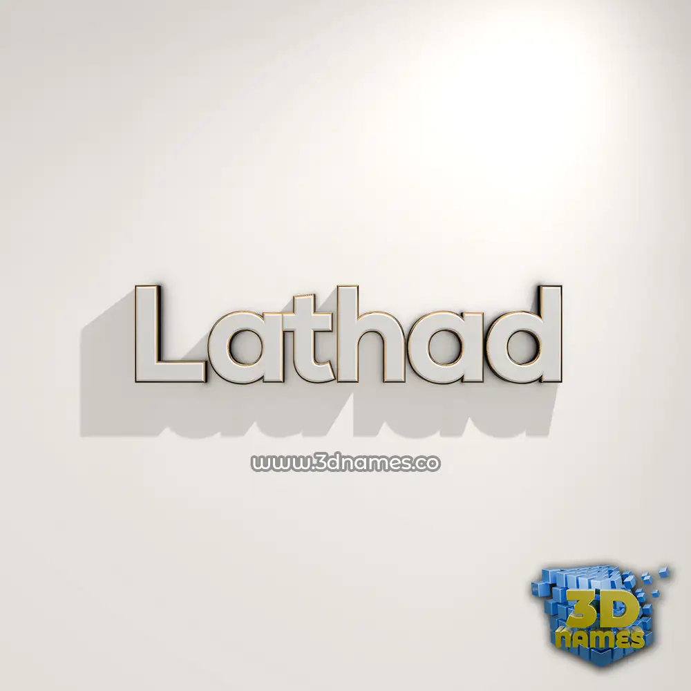 lathad in White Logo Warm style - 3D name wallpaper