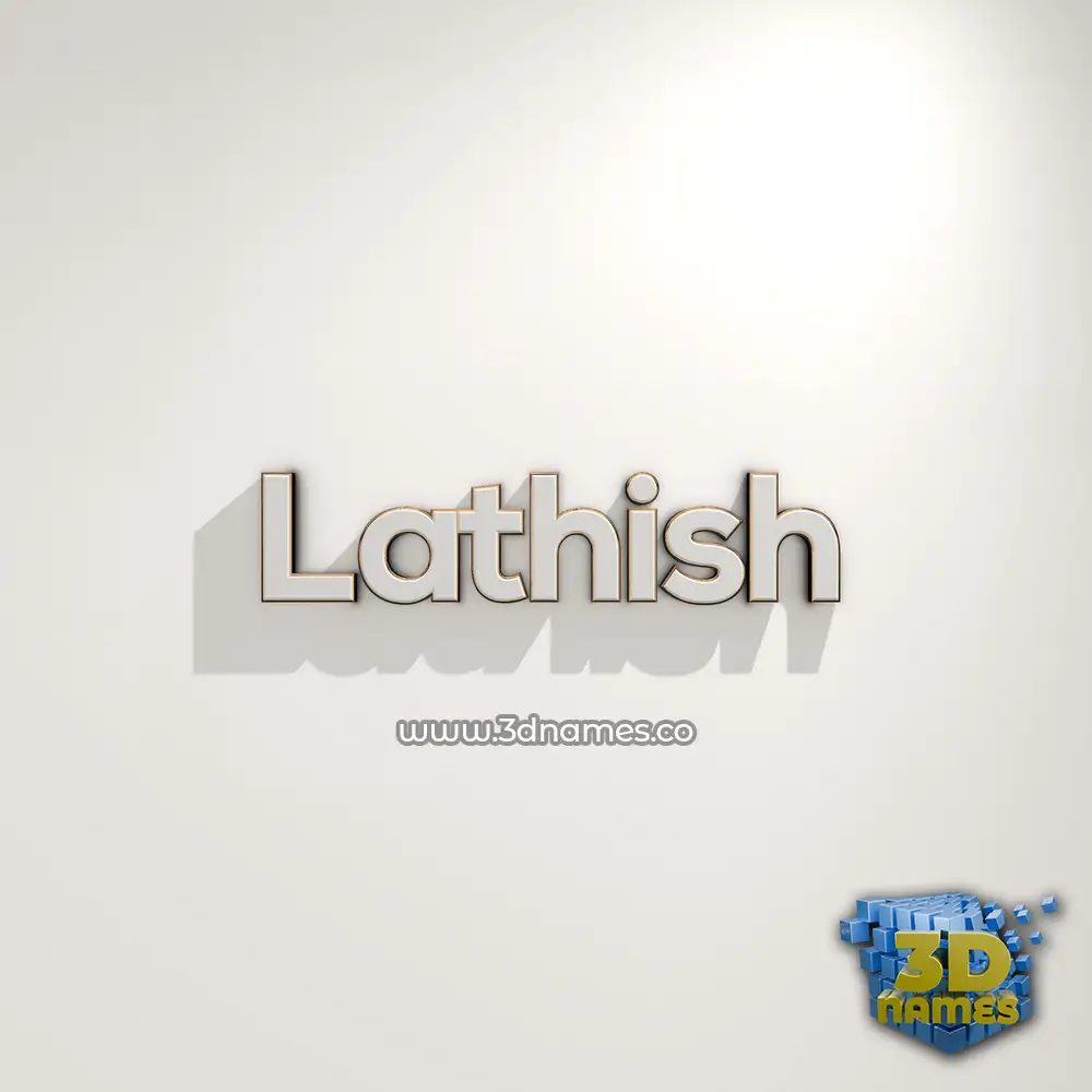 lathish in White Logo Warm style - 3D name wallpaper
