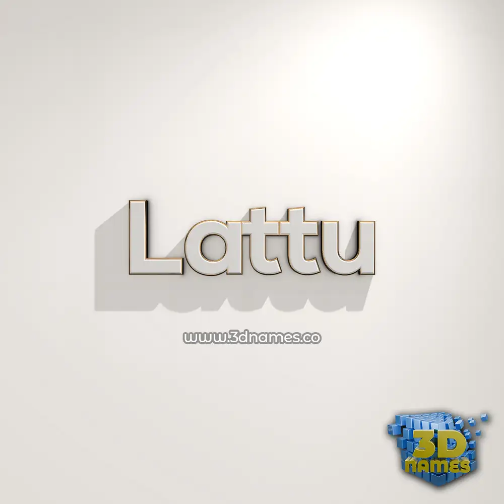 lattu in White Logo Warm style - 3D name wallpaper