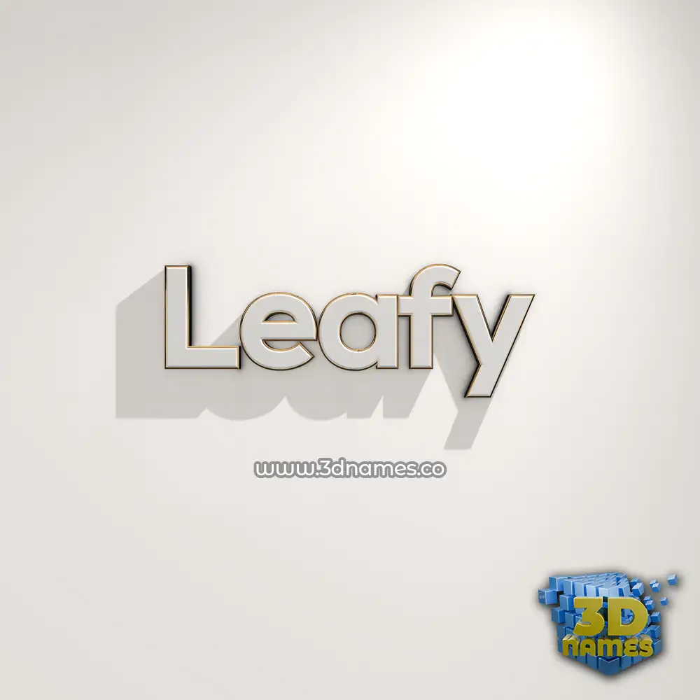 leafy in White Logo Warm style - 3D name wallpaper