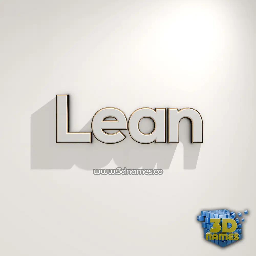 lean in White Logo Warm style - 3D name wallpaper