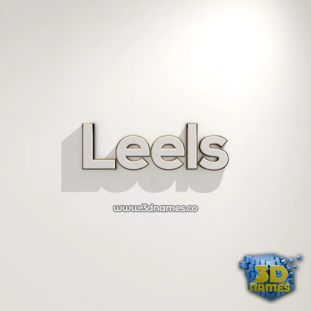 leels in White Logo Warm style - 3D name wallpaper