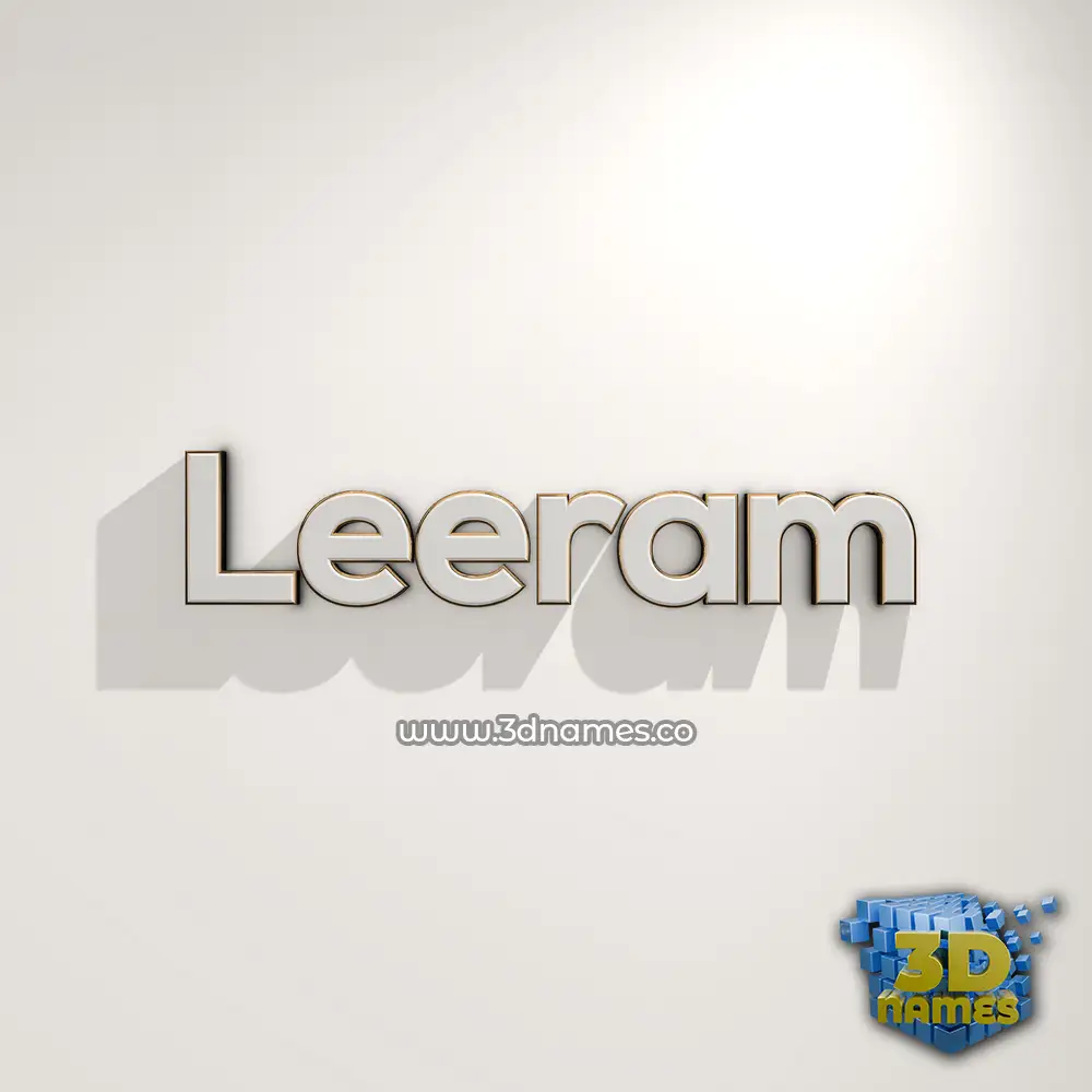leeram in White Logo Warm style - 3D name wallpaper