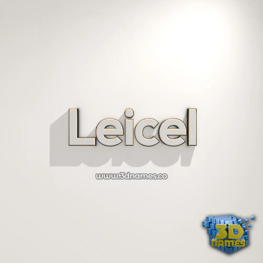leicel in White Logo Warm style - 3D name wallpaper