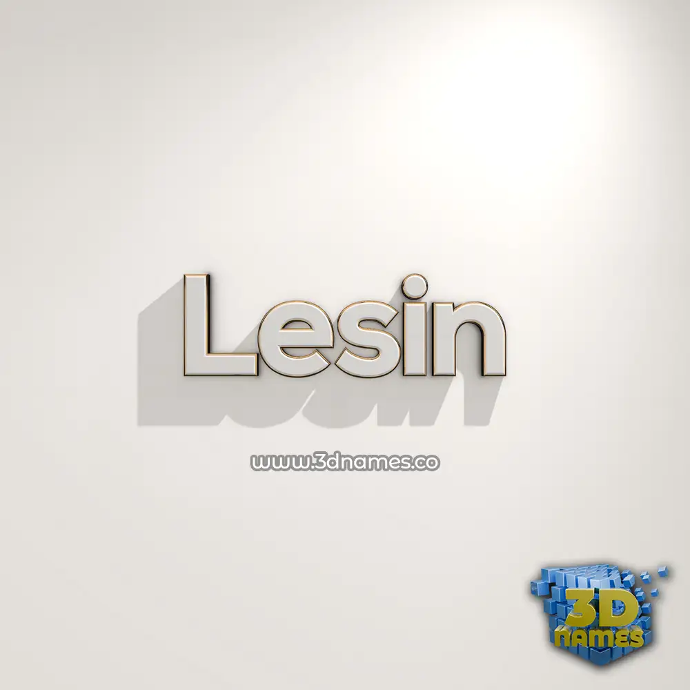 lesin in White Logo Warm style - 3D name wallpaper