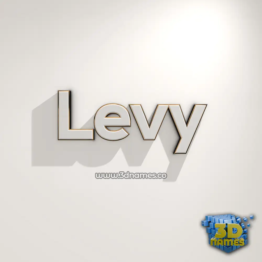 levy in White Logo Warm style - 3D name wallpaper