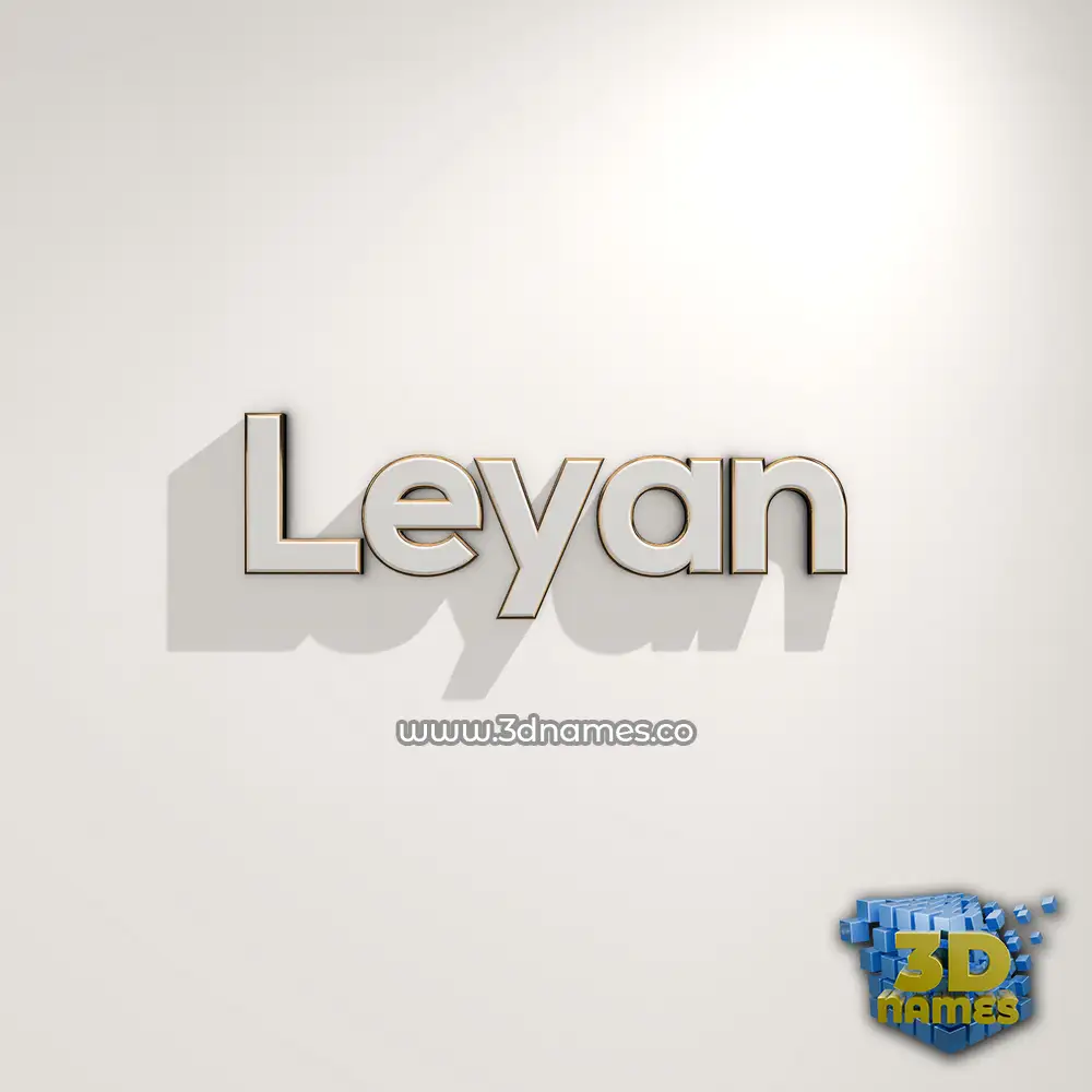 leyan in White Logo Warm style - 3D name wallpaper