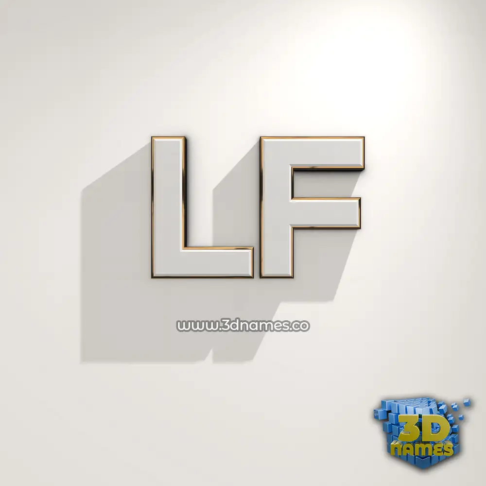 lf in White Logo Warm style - 3D name wallpaper