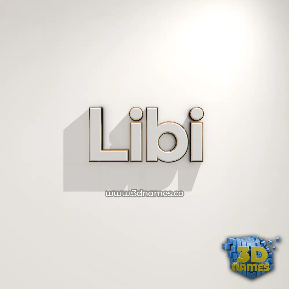 libi in White Logo Warm style - 3D name wallpaper