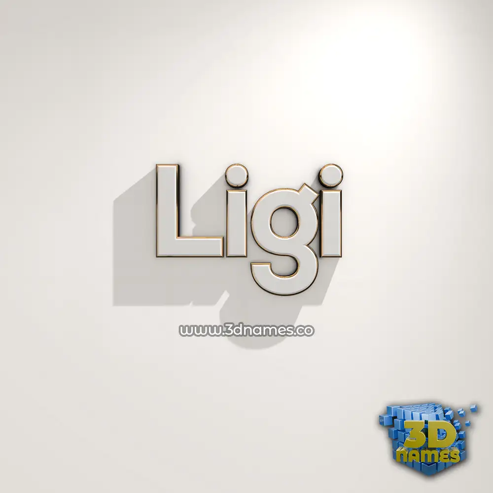 ligi in White Logo Warm style - 3D name wallpaper