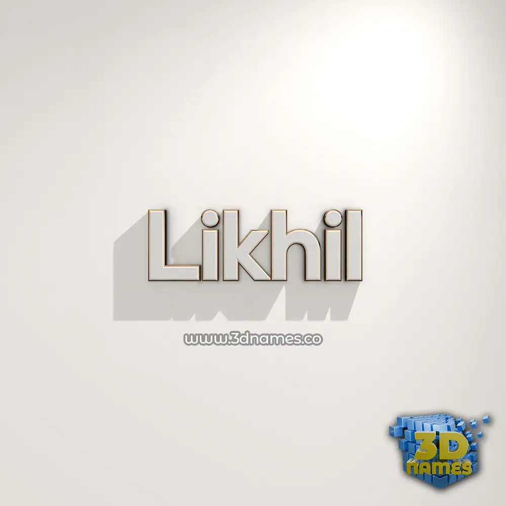 likhil in White Logo Warm style - 3D name wallpaper