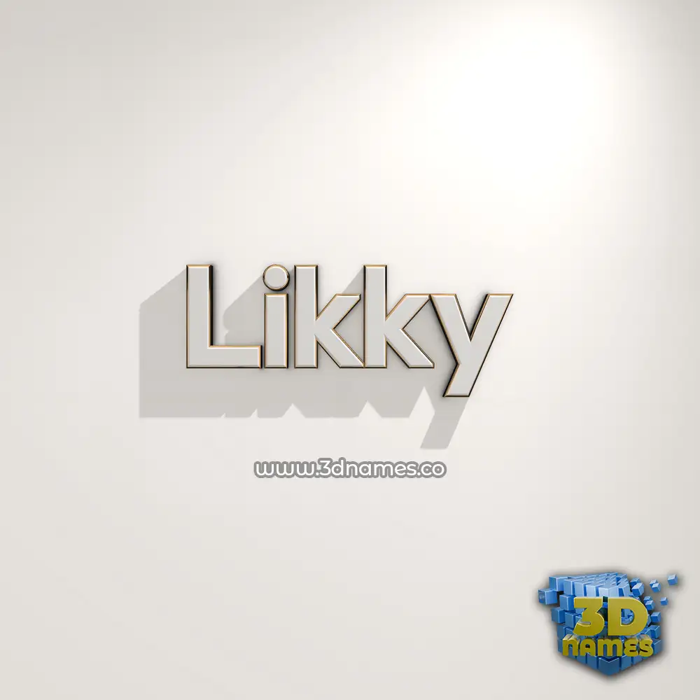 likky in White Logo Warm style - 3D name wallpaper