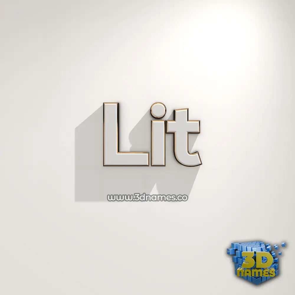 lit in White Logo Warm style - 3D name wallpaper