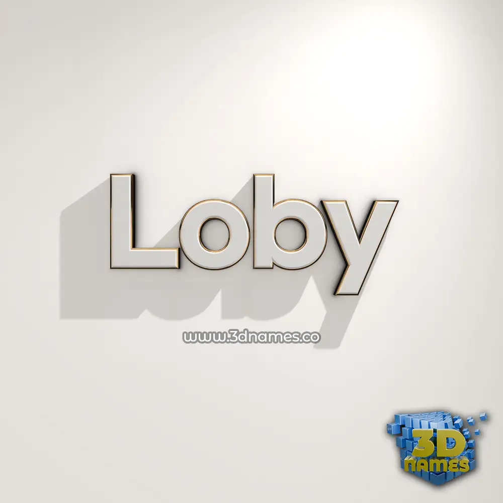 loby in White Logo Warm style - 3D name wallpaper