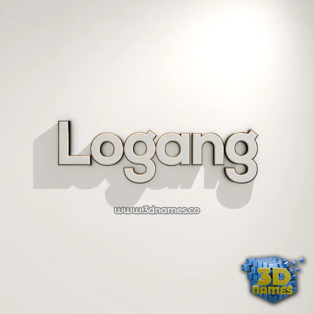 logang in White Logo Warm style - 3D name wallpaper