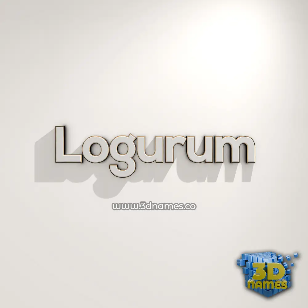 logurum in White Logo Warm style - 3D name wallpaper