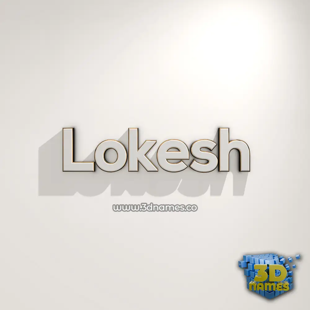 lokesh in White Logo Warm style - 3D name wallpaper