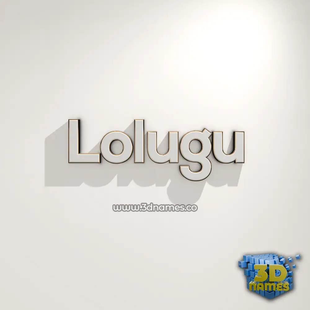 lolugu in White Logo Warm style - 3D name wallpaper