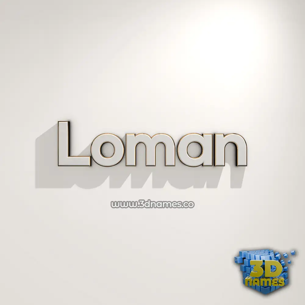 loman in White Logo Warm style - 3D name wallpaper