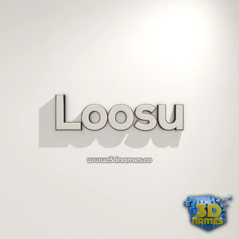 loosu in White Logo Warm style - 3D name wallpaper