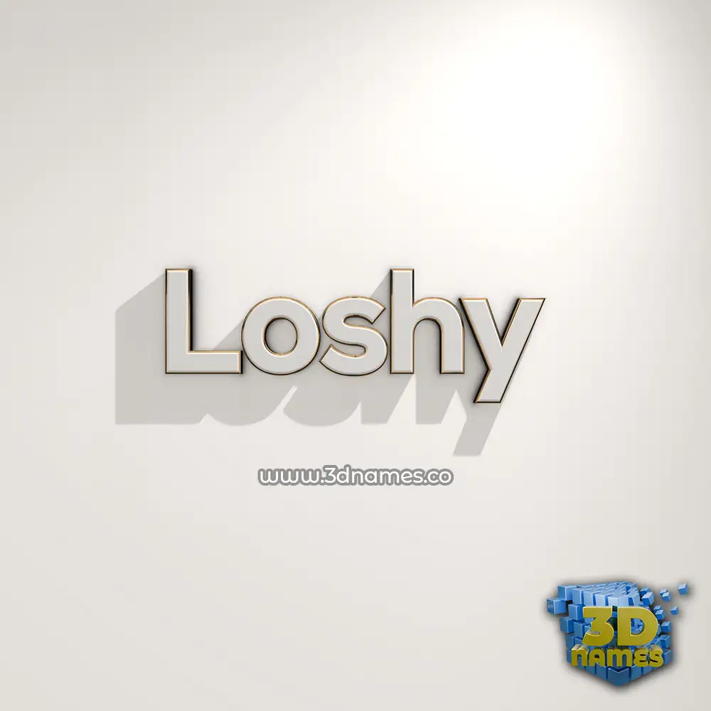 loshy in White Logo Warm style - 3D name wallpaper
