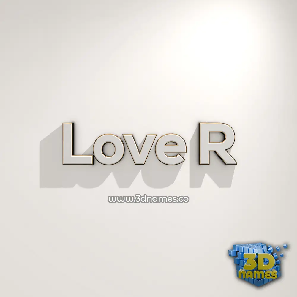 love r in White Logo Warm style - 3D name wallpaper