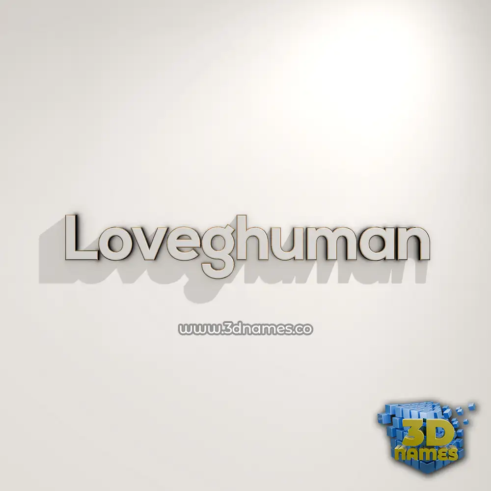 loveghuman in White Logo Warm style - 3D name wallpaper