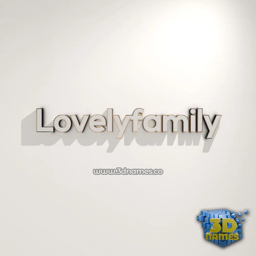 lovelyfamily in White Logo Warm style - 3D name wallpaper