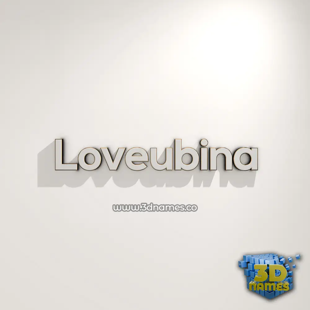 loveubina in White Logo Warm style - 3D name wallpaper