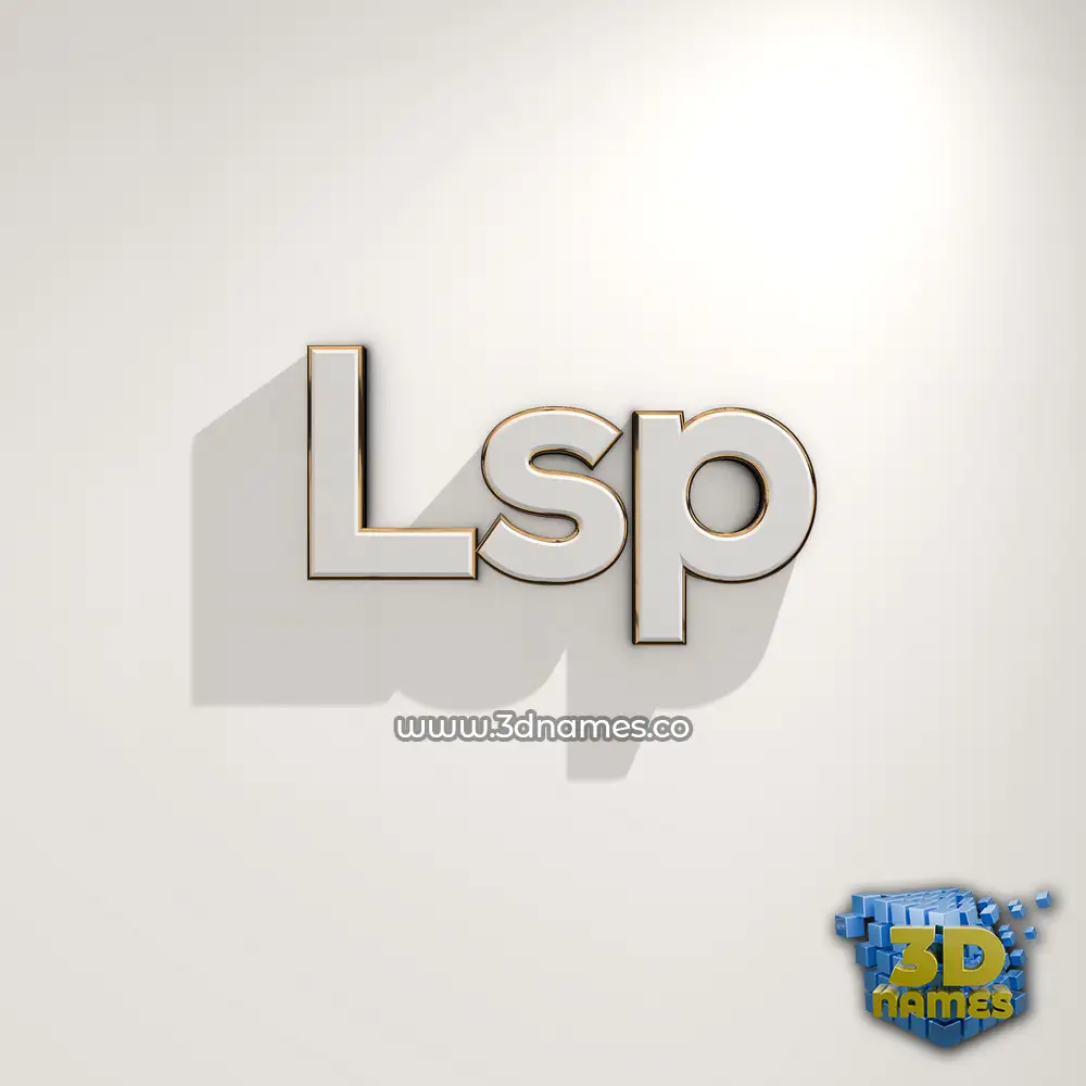 lsp in White Logo Warm style - 3D name wallpaper