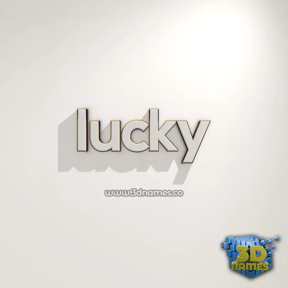 lucky in White Logo Warm style - 3D name wallpaper