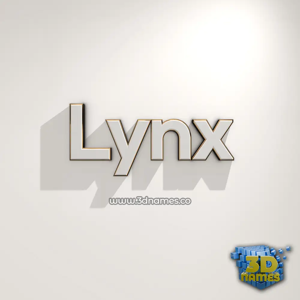 lynx in White Logo Warm style - 3D name wallpaper