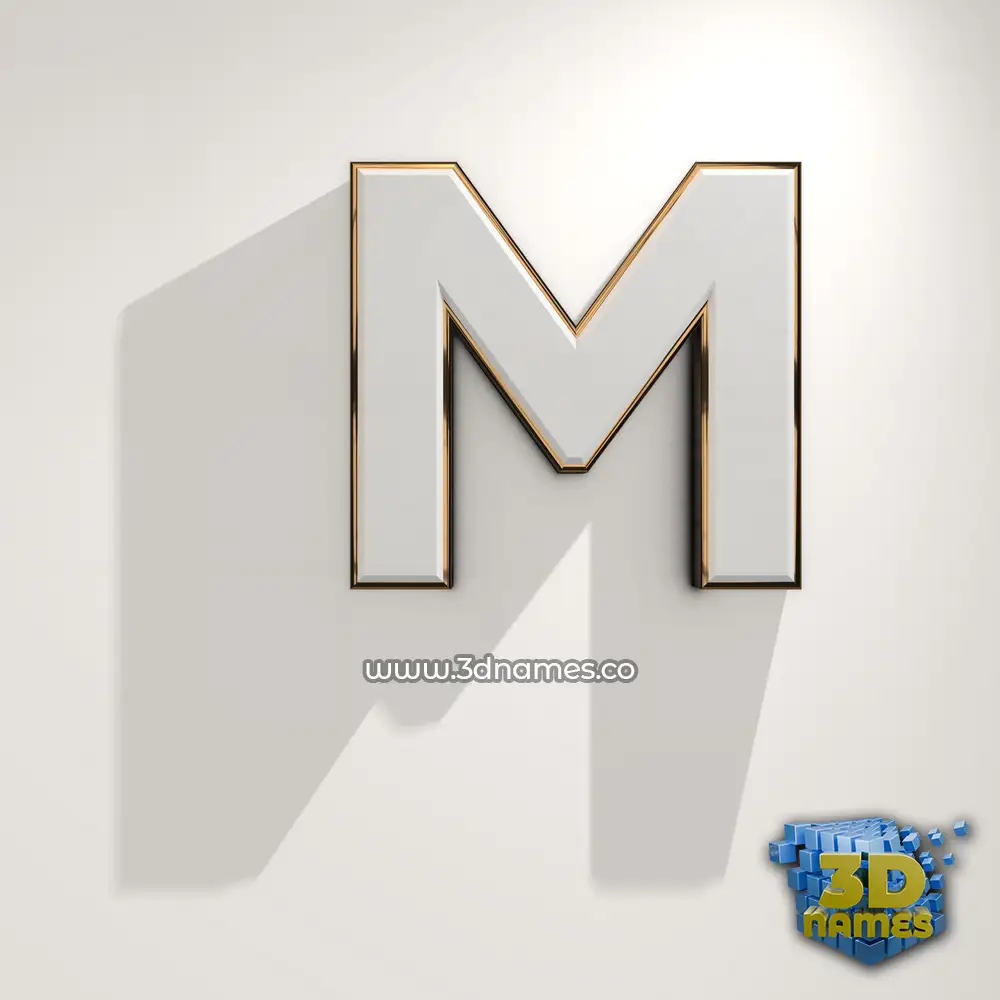m in White Logo Warm style - 3D name wallpaper