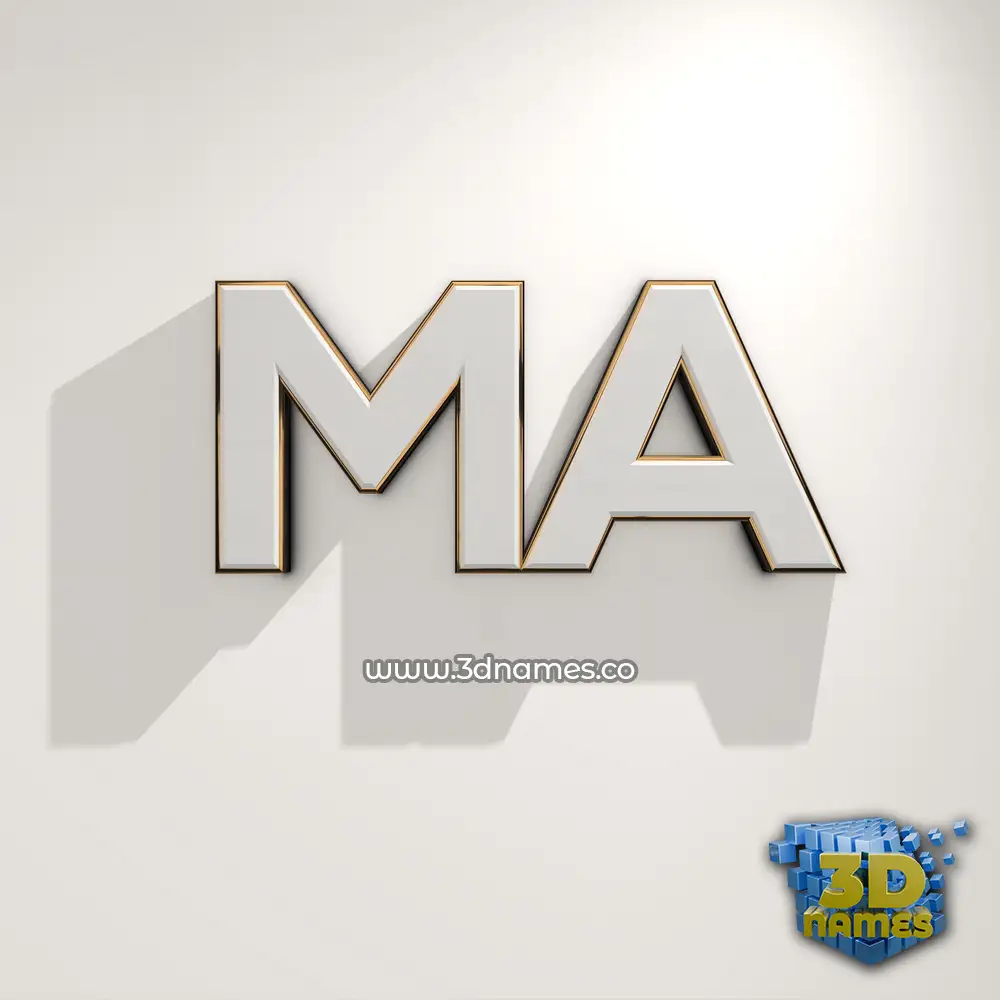 ma in White Logo Warm style - 3D name wallpaper