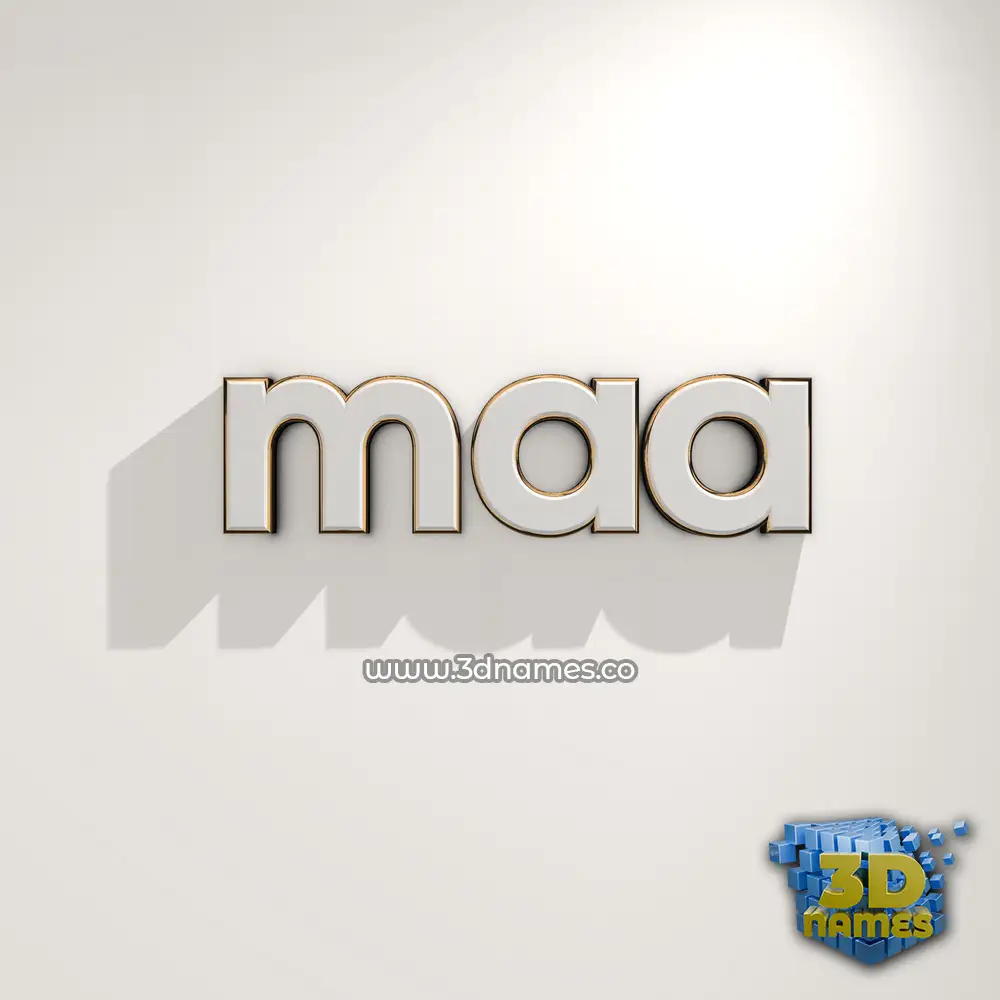 maa in White Logo Warm style - 3D name wallpaper