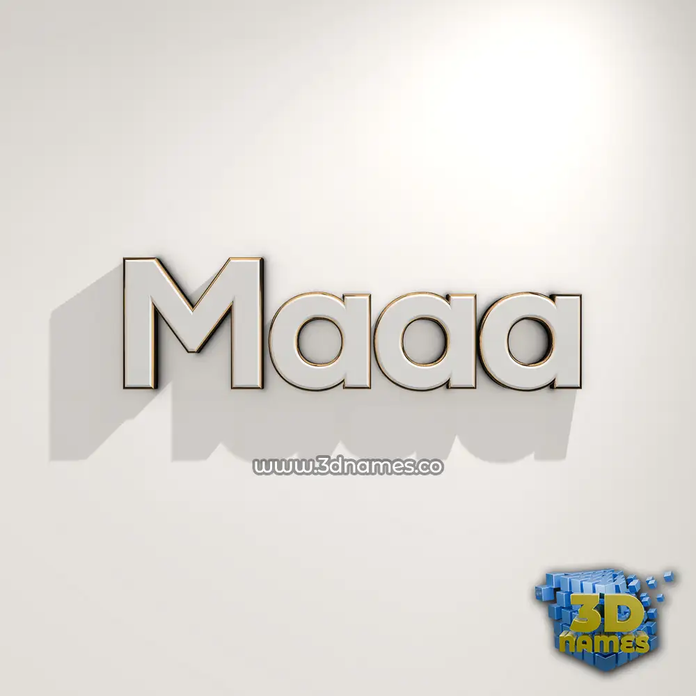 maaa in White Logo Warm style - 3D name wallpaper